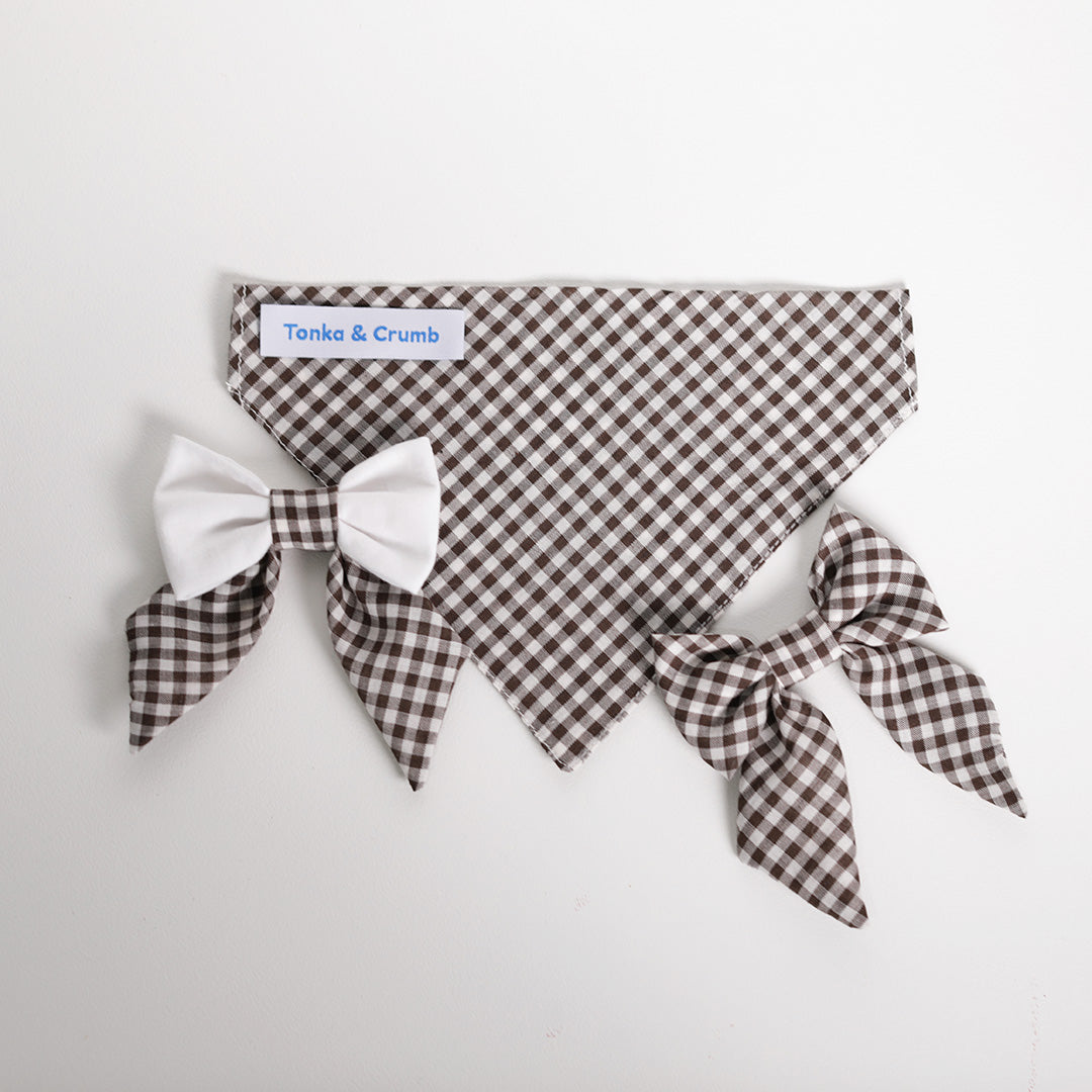 Pet Bandana | Brown Gingham