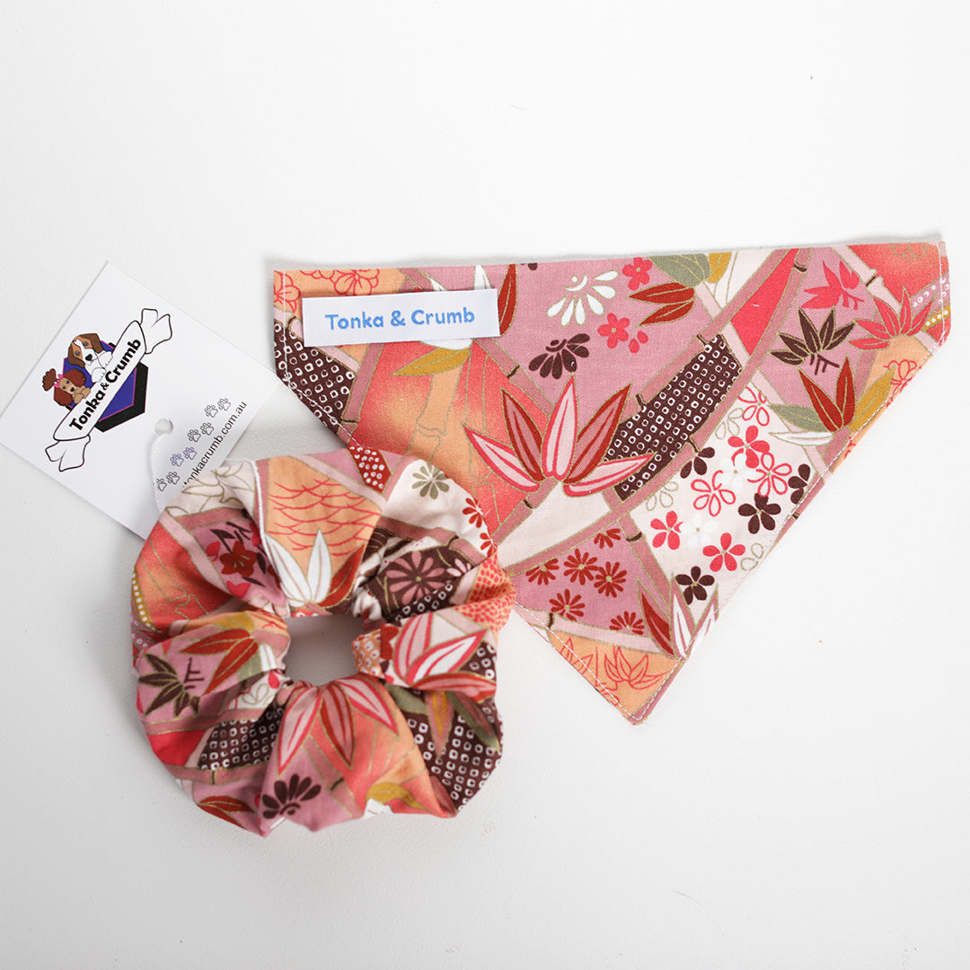 Pet Bandana | Japanese Fabric - Peach Pink