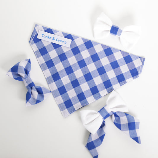 Pet Bandana | Blue Gingham