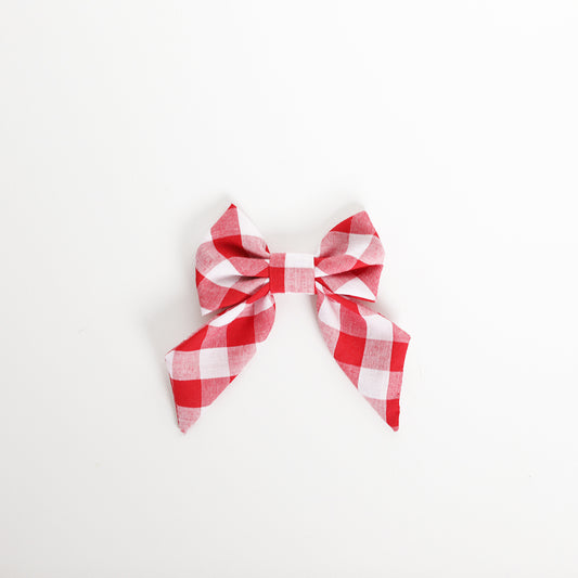 Pet Sailor Bow | Red Gingham