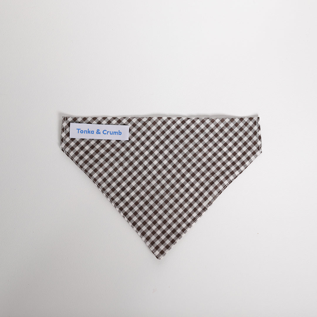 Dog bandana in brown gingham