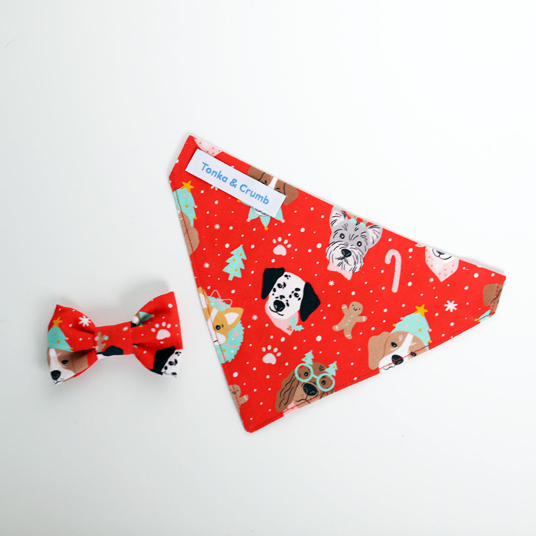 Christmas pet bow tie and bandana