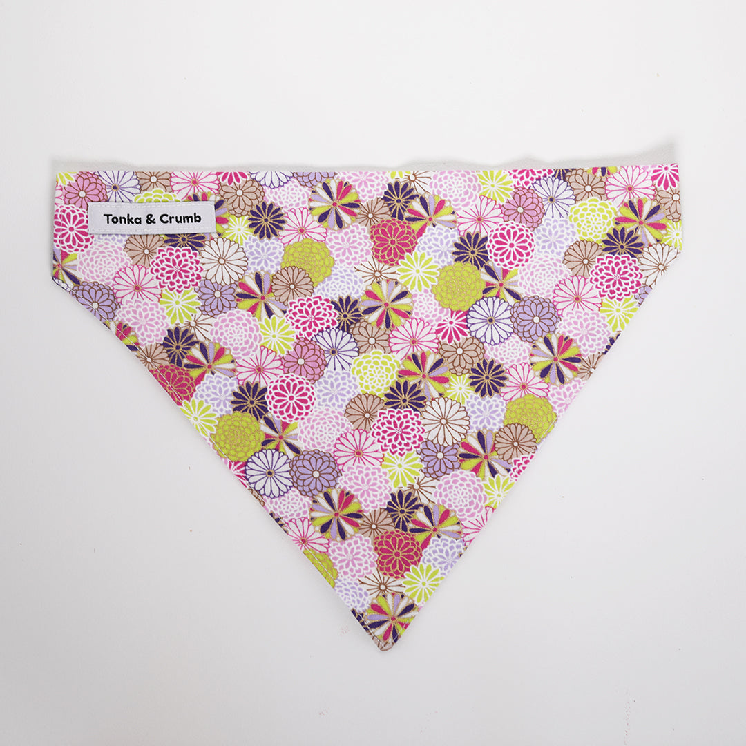 Dog bandana in Japanese pink floral print 