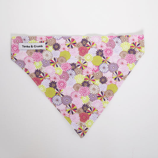 Dog bandana in Japanese pink floral print 