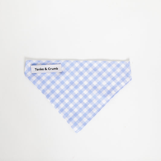 Baby blue gingham pet bandana