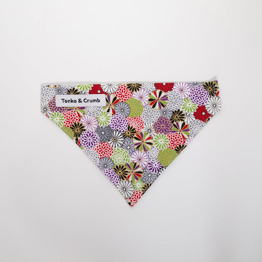 Dog bandana with Japanese floral design