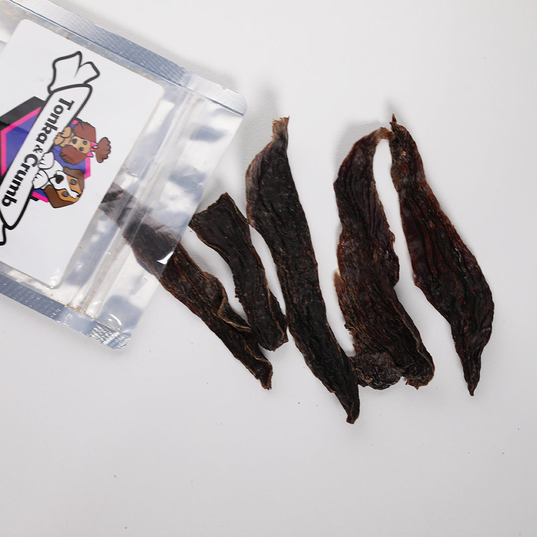 Kangaroo jerky low fat treat for dogs