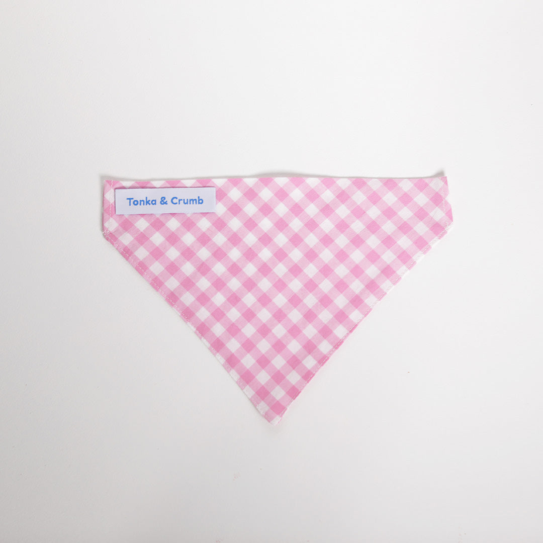 Pet bandana in pink gingham