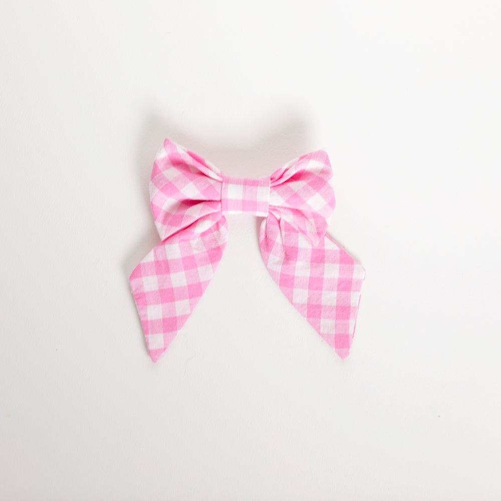 Pet Sailor Bow | Pink Gingham