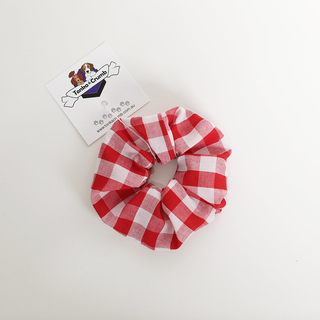 Red gingham scrunchie