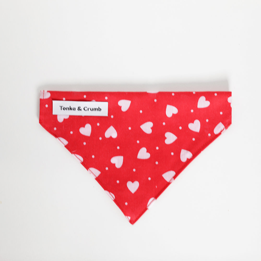 Red valentines day dog bandana