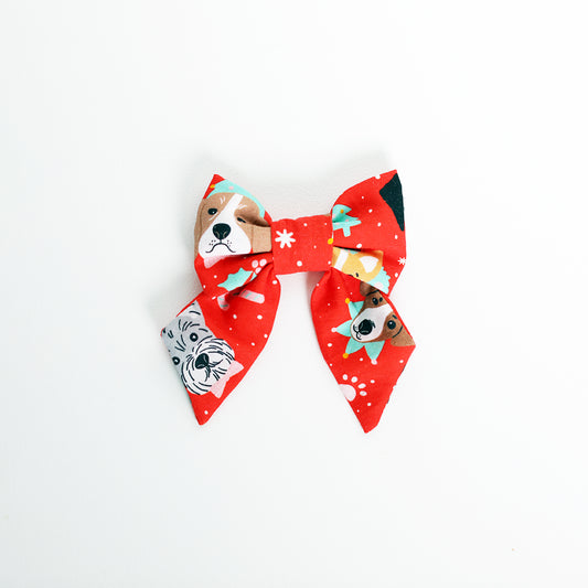 Sailor bow with dog print