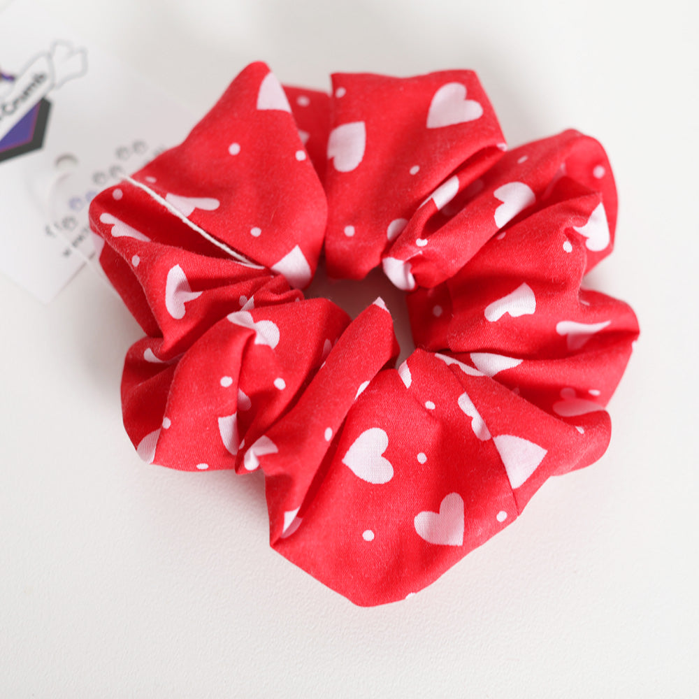 Heart print valentines day scrunchie