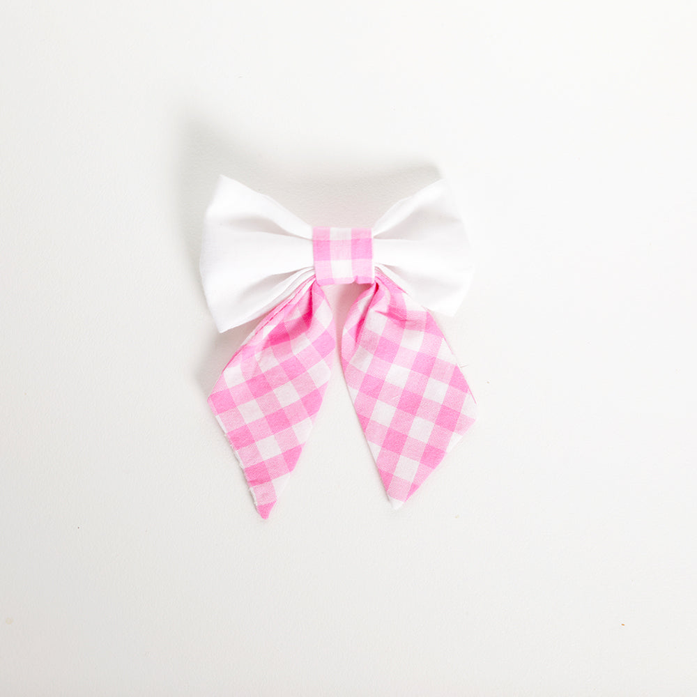 Pet Sailor Bow | Pink Gingham