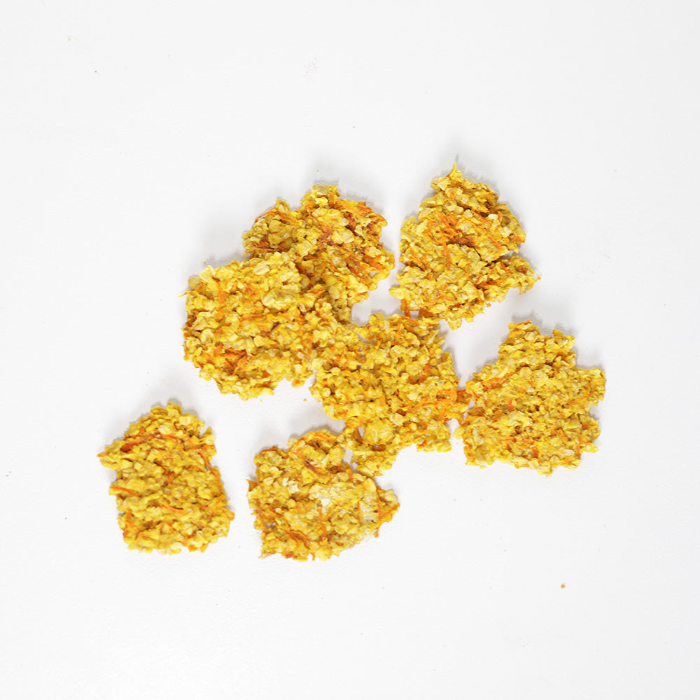 Top view Oat and Carrot Dog Crackers Dog Treats